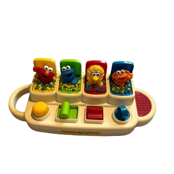 1995 Tyco Sesame Street Talking Pop Up Pals Toy Vintage Elmo Cookie Monster Bird - Picture 1 of 4